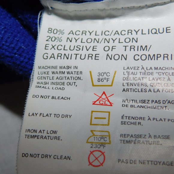 VTG 80s TanJay Womens M Blue White Gold Scalloped Neck Sweater Goldberg style - Picture 9 of 9